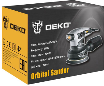 Эксцентриковая шлифовальная машина Deko DKG400-125 400Вт - купить недорого с доставкой в интернет-магазине