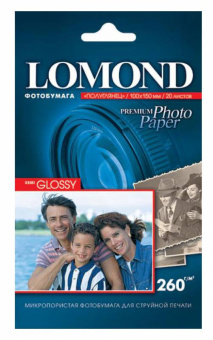Фотобумага Lomond 1103302 10x15/260г/м2/20л./белый полуглянцевое для струйной печати - купить недорого с доставкой в интернет-магазине