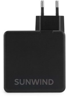 Сетевое зар./устр. SunWind SWWB0 100W 5A (PD+QC) USB/USB Type-C универсальное черный (SWWB0H1100BK) - купить недорого с доставкой в интернет-магазине