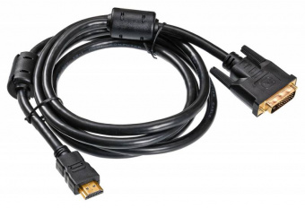 Кабель Buro HDMI-19M-DVI-D-1.8M HDMI (m) DVI-D (m) 1.8м феррит.кольца черный - купить недорого с доставкой в интернет-магазине