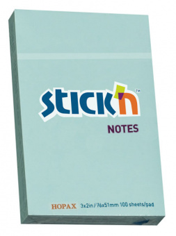 Блок самоклеящийся бумажный Stick`n 21146 51x76мм 100лист. 70г/м2 пастель голубой - купить недорого с доставкой в интернет-магазине