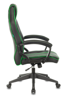 Кресло игровое Zombie A3 черный/зеленый эко.кожа крестов. пластик - купить недорого с доставкой в интернет-магазине