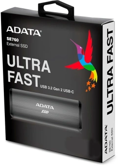 Накопитель SSD A-Data USB-C 2TB ASE760-2TU32G2-CBK SE760 2.5" черный - купить недорого с доставкой в интернет-магазине