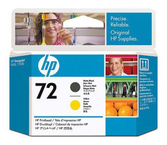 Печатающая головка HP 72 C9384A черный матовый/желтый для HP DJ T1100/T610/T1120/T1200/T1118 - купить недорого с доставкой в интернет-магазине