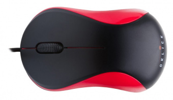 Мышь Оклик 115S черный/красный оптическая (1000dpi) USB для ноутбука (3but) - купить недорого с доставкой в интернет-магазине