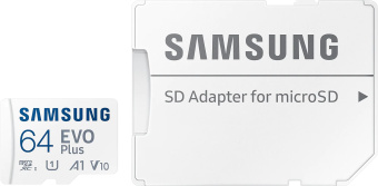 Флеш карта microSDXC 64Gb Class10 Samsung MB-MC64KA EVO PLUS + adapter - купить недорого с доставкой в интернет-магазине