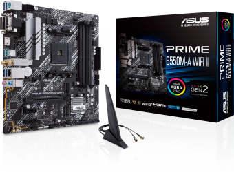 Материнская плата Asus PRIME B550M-A WIFI II Soc-AM4 AMD B550 4xDDR4 mATX AC`97 8ch(7.1) GbLAN RAID+VGA+DVI+HDMI - купить недорого с доставкой в интернет-магазине