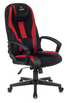 Кресло игровое Zombie 9 черный/красный ткань/эко.кожа крестов. пластик - купить недорого с доставкой в интернет-магазине