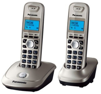 Р/Телефон Dect Panasonic KX-TG2512RUN платиновый (труб. в компл.:2шт) АОН - купить недорого с доставкой в интернет-магазине