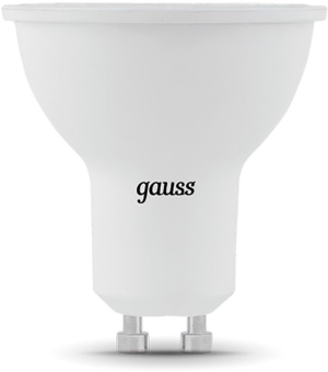 Лампа светодиодная Gauss Black 5Вт цок.:GU10 рефлектор 220B 3000K св.свеч.бел.теп. MR16 (упак.:10шт) (101506105) - купить недорого с доставкой в интернет-магазине