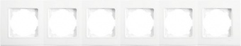 Рамка Panasonic Linnera S 91480006-RU 6x горизонтальный монтаж пластик белый (упак.:1шт) - купить недорого с доставкой в интернет-магазине