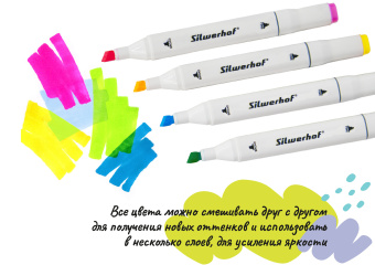 Набор маркеров для скетчинга Silwerhof двойной пиш. наконечник 1-7мм 36цв. пластиковая коробка (36шт.) - купить недорого с доставкой в интернет-магазине