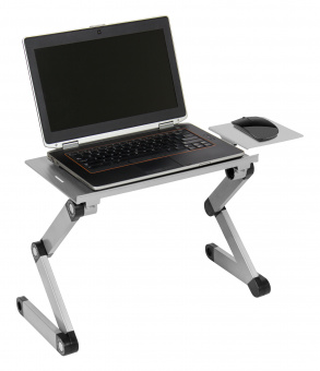 Стол для ноутбука Cactus CS-LS-T8-C серебристый 27x42см - купить недорого с доставкой в интернет-магазине