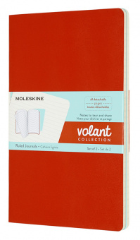 Блокнот Moleskine VOLANT QP721F16B24 Large 130х210мм 96стр. линейка мягкая обложка оранжевый/голубой (2шт) - купить недорого с доставкой в интернет-магазине
