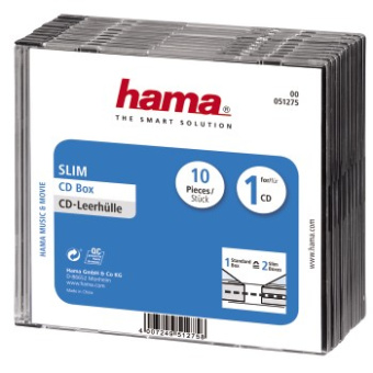 Коробка Hama на 1CD/DVD H-51275 прозрачный (упак.:10шт) - купить недорого с доставкой в интернет-магазине