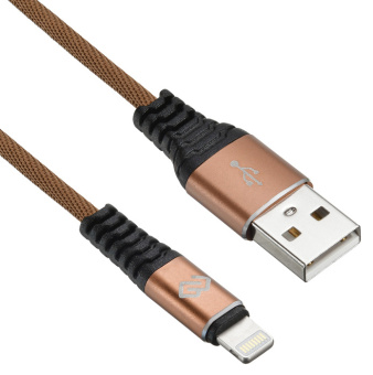 Кабель Digma LIGHT-0.15M-BR USB (m)-Lightning (m) 0.15м коричневый - купить недорого с доставкой в интернет-магазине
