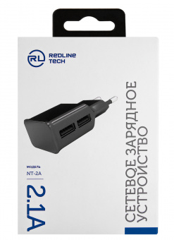 Сетевое зар./устр. Redline NT-2A 2.1A черный (УТ000009404) - купить недорого с доставкой в интернет-магазине