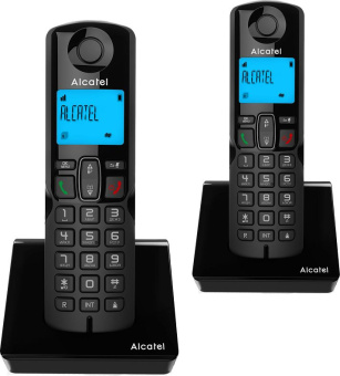 Р/Телефон Dect Alcatel S230 DUO RU черный (труб. в компл.:2шт) АОН - купить недорого с доставкой в интернет-магазине