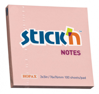 Блок самоклеящийся бумажный Stick`n 21148 76x76мм 100лист. 70г/м2 пастель розовый - купить недорого с доставкой в интернет-магазине