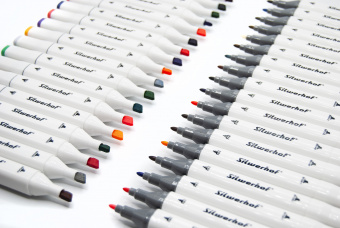 Набор маркеров для скетчинга Silwerhof двойной пиш. наконечник 1-7мм 60цв. пластиковая коробка (60шт.) - купить недорого с доставкой в интернет-магазине