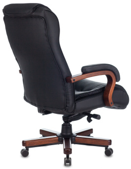 Кресло руководителя Бюрократ T-9926WALNUT черный кожа крестов. металл/дерево - купить недорого с доставкой в интернет-магазине