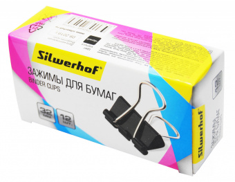 Зажимы Silwerhof 510016 сталь 32мм черный (упак.:12шт) картонная коробка - купить недорого с доставкой в интернет-магазине