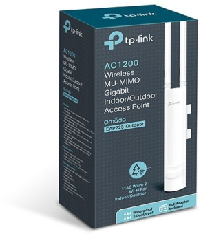 Точка доступа TP-Link EAP225-outdoor AC1200 10/100/1000BASE-TX белый - купить недорого с доставкой в интернет-магазине
