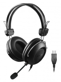 Наушники с микрофоном A4Tech HU-35 черный 2м накладные USB оголовье - купить недорого с доставкой в интернет-магазине