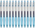 Набор ручек гелев. автоматическая Deli Arris (EG09-BL-P) прозрачный/голубой син. черн. кор.карт. (12шт) линия 0.7мм резин. манжета - купить недорого с доставкой в интернет-магазине