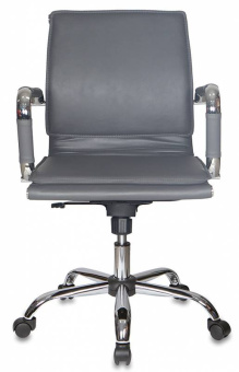 Кресло руководителя Бюрократ CH-993-Low серый эко.кожа низк.спин. крестов. металл хром - купить недорого с доставкой в интернет-магазине