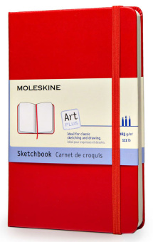 Блокнот для рисования Moleskine ART SKETCHBOOK ARTQP063R Large 130х210мм 104стр. твердая обложка красный - купить недорого с доставкой в интернет-магазине
