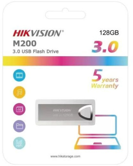 Флеш Диск Hikvision 128GB M200 HS-USB-M200 128G USB2.0 серебристый - купить недорого с доставкой в интернет-магазине