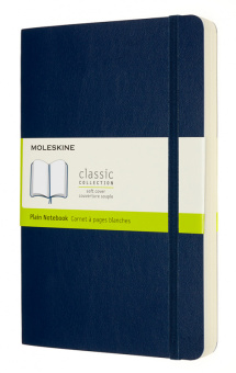 Блокнот Moleskine CLASSIC SOFT EXPENDED QP618EXPB20 Large 130х210мм 400стр. нелинованный мягкая обложка синий сапфир - купить недорого с доставкой в интернет-магазине