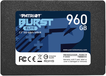 Накопитель SSD Patriot SATA III 960Gb PBE960GS25SSDR Burst Elite 2.5" - купить недорого с доставкой в интернет-магазине