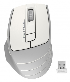 Мышь A4Tech Fstyler FG30S белый/серый оптическая (2000dpi) silent беспроводная USB (6but) - купить недорого с доставкой в интернет-магазине