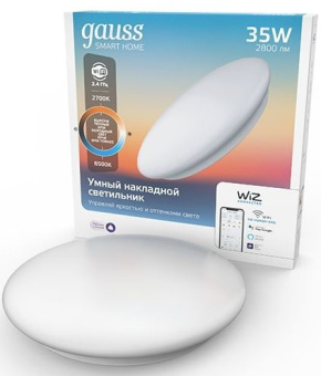 Умный светильник Gauss IoT Smart Home настенно-потолочный белый (2060112) - купить недорого с доставкой в интернет-магазине