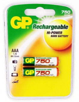 Аккумулятор GP 75AAAHC AAA NiMH 750mAh (2шт) - купить недорого с доставкой в интернет-магазине