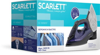 Утюг Scarlett SC-SI30K57 2400Вт черный/фиолетовый - купить недорого с доставкой в интернет-магазине
