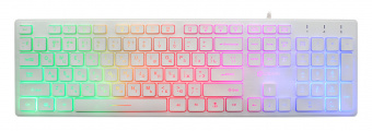 Клавиатура Оклик 550ML белый USB slim Multimedia LED - купить недорого с доставкой в интернет-магазине