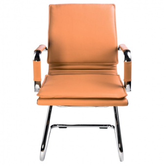Кресло Бюрократ Ch-993-Low-V светло-коричневый эко.кожа низк.спин. полозья металл хром - купить недорого с доставкой в интернет-магазине
