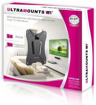 Кронштейн для телевизора Ultramounts UM 810F черный 13"-27" макс.25кг настенный фиксированный - купить недорого с доставкой в интернет-магазине