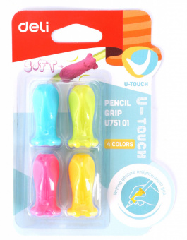 Колпачок-манжета для чернографитных карандашей Deli EU75002 Neon силикон ассорти (упак.:4шт) - купить недорого с доставкой в интернет-магазине