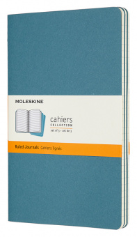 Блокнот Moleskine CAHIER JOURNAL CH016B44 Large 130х210мм обложка картон 80стр. линейка голубой (3шт) - купить недорого с доставкой в интернет-магазине