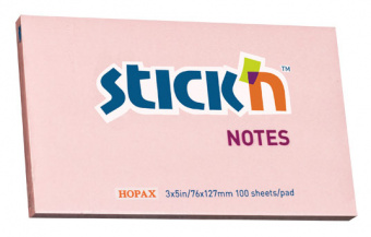 Блок самоклеящийся бумажный Stick`n 21154 76x127мм 100лист. 70г/м2 пастель розовый - купить недорого с доставкой в интернет-магазине