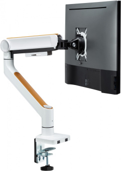 Кронштейн для мониторов Ultramounts UM732W белый/коричневый 17"-32" макс.8кг крепление к столешнице поворот и наклон - купить недорого с доставкой в интернет-магазине
