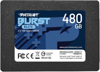 Накопитель SSD Patriot SATA III 480Gb PBE480GS25SSDR Burst Elite 2.5" - купить недорого с доставкой в интернет-магазине