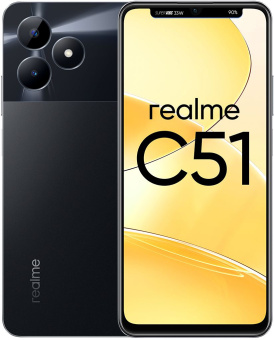 Смартфон Realme RMX3830 C51 128Gb 4Gb черный моноблок 3G 4G 2Sim 6.74" 720x1600 Android 13 50Mpix 802.11 a/b/g/n/ac NFC GPS GSM900/1800 GSM1900 TouchSc VidConf A-GPS microSD max2048Gb - купить недорого с доставкой в интернет-магазине