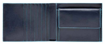 Кошелек мужской Piquadro Blue Square PU1239B2R/BLU2 синий натур.кожа - купить недорого с доставкой в интернет-магазине