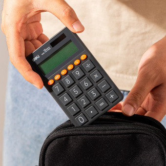 Калькулятор карманный Deli EM130D-GREY темно-серый 12-разр. - купить недорого с доставкой в интернет-магазине