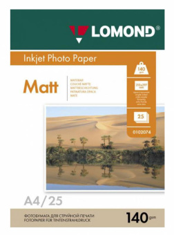 Фотобумага Lomond 0102073 A4/140г/м2/25л./белый матовое для струйной печати - купить недорого с доставкой в интернет-магазине